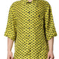 Dolce & Gabbana Yellow Heart Short Sleeves Men Casual Shirt