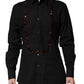 Dolce & Gabbana Black Crystal GOLD Formal Men Dress Shirt