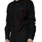 Dolce & Gabbana Black Crystal GOLD Formal Men Dress Shirt