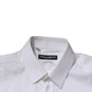 Dolce & Gabbana White GOLD Cotton Men Dress Formal Shirt