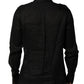 Dolce & Gabbana Black Polka Dot Collar Tie Neck Casual Shirt
