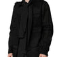 Dolce & Gabbana Black Polka Dot Collar Tie Neck Casual Shirt