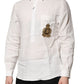 Dolce & Gabbana White DG Crown Embellish Dress Formal Shirt