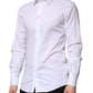 Dolce & Gabbana White Cotton GOLD Long Sleeves Formal Shirt