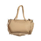 Mario Valentino Beige Polyurethane Women's Bag with Adjustable Shoulder Strap