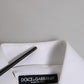 Dolce & Gabbana White Cotton GOLD Long Sleeves Formal Shirt