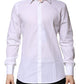 Dolce & Gabbana White Cotton GOLD Long Sleeves Formal Shirt