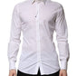 Dolce & Gabbana White Cotton GOLD Long Sleeves Formal Shirt