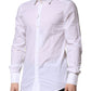 Dolce & Gabbana White Cotton GOLD Long Sleeves Formal Shirt
