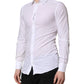 Dolce & Gabbana White GOLD Long Sleeves Dress Men Formal Shirt