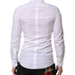 Dolce & Gabbana White GOLD Long Sleeves Dress Men Formal Shirt