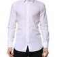 Dolce & Gabbana White GOLD Long Sleeve Dress Men Formal Shirt