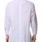 Dolce & Gabbana White GOLD Long Sleeve Dress Men Formal Shirt