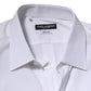 Dolce & Gabbana White GOLD Long Sleeve Dress Men Formal Shirt
