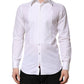 Dolce & Gabbana White GOLD Cotton Poplin Dress Formal Shirt