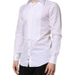 Dolce & Gabbana White GOLD Cotton Poplin Dress Formal Shirt