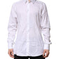 Dolce & Gabbana White GOLD Cotton Men Dress Formal Shirt