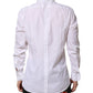 Dolce & Gabbana White GOLD Cotton Long Sleeves Formal Shirt