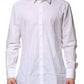 Dolce & Gabbana White GOLD Cotton Men Dress Formal Shirt