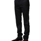Dolce & Gabbana Black Wool Striped Formal Pants