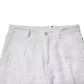 Dolce & Gabbana White Linen Mid Waist Cropped Pants
