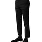 Dolce & Gabbana Black Wool Formal Men Cropped Pants