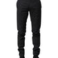 Dolce & Gabbana Gray Striped Cotton Formal Pants