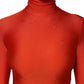 Dolce & Gabbana Red Nylon Turtleneck Bodycon Jumpsuit Dress