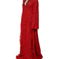 Dolce & Gabbana Red Floral Lace Rhinestone Embellished Dress