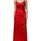 Dolce & Gabbana Red Silk Sleeveless Maxi Long Dress