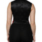 Dolce & Gabbana Red Black Button Down Sleeveless Vest Top