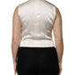 Dolce & Gabbana Ivory Cotton Button Down Sleeveless Vest Top