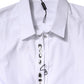 Dolce & Gabbana White Rhinestone Embellish Long Sleeves Top
