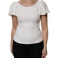 Dolce & Gabbana White Viscose Round Neck Short Sleeves Top