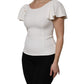 Dolce & Gabbana White Viscose Round Neck Short Sleeves Top