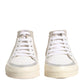 HIDE & JACK White Beige Lace Up Mid Top Casual Sneakers Shoes