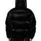 Dolce & Gabbana Black Logo Full Zip Hooded Quilted Jacket