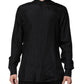 Dolce & Gabbana Dark Blue Silk MARTINI Men Formal Dress Shirt
