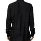 Dolce & Gabbana Dark Blue Silk MARTINI Men Formal Dress Shirt