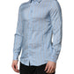 Dolce & Gabbana Blue Striped MARTINI Long Sleeves Dress Shirt