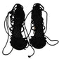 Dolce & Gabbana Black Suede Strap Stilettos Sandals