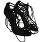 Dolce & Gabbana Black Suede Strap Stilettos Sandals