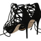 Dolce & Gabbana Black Suede Strap Stilettos Sandals