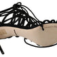 Dolce & Gabbana Black Suede Strap Stilettos Sandals
