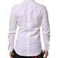 Dolce & Gabbana White Cotton GOLD Long Sleeves Dress Shirt