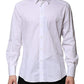Dolce & Gabbana White Cotton GOLD Long Sleeves Dress Shirt