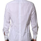 Dolce & Gabbana White Cotton GOLD Long Sleeves Dress Shirt
