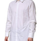 Dolce & Gabbana White Cotton GOLD Long Sleeves Dress Men Shirt