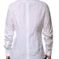 Dolce & Gabbana White Cotton GOLD Long Sleeves Dress Men Shirt