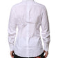Dolce & Gabbana White Cotton GOLD Long Sleeves Dress Shirt